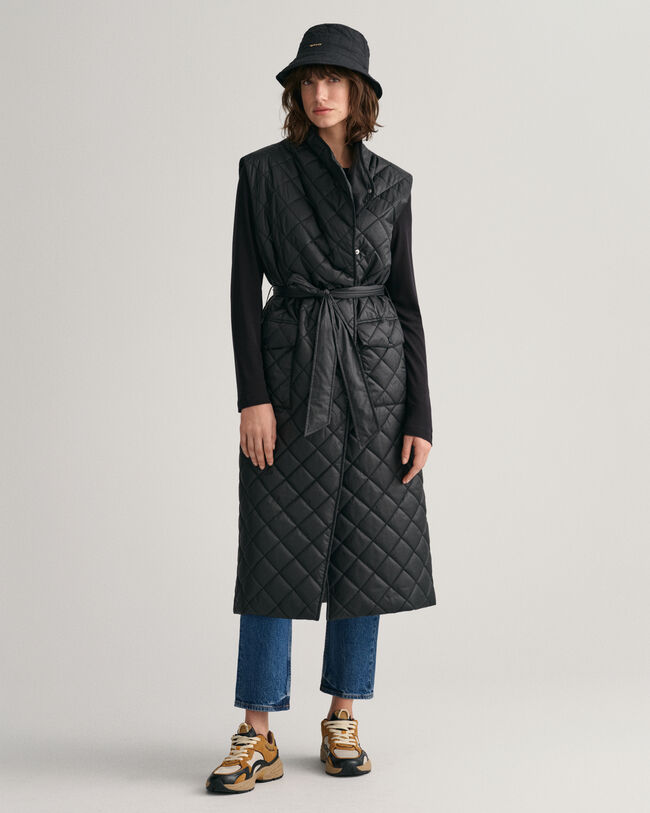 Doudoune sans manches longue matelass&eacute;e