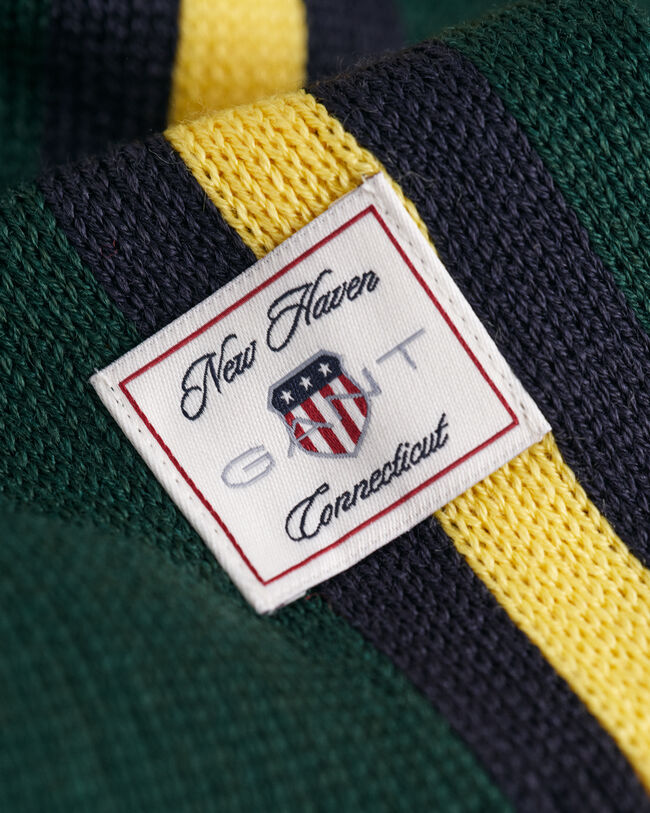 Écharpe à rayures tricotée en laine mélangée