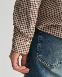 Chemise regular fit en flanelle &agrave; petits carreaux