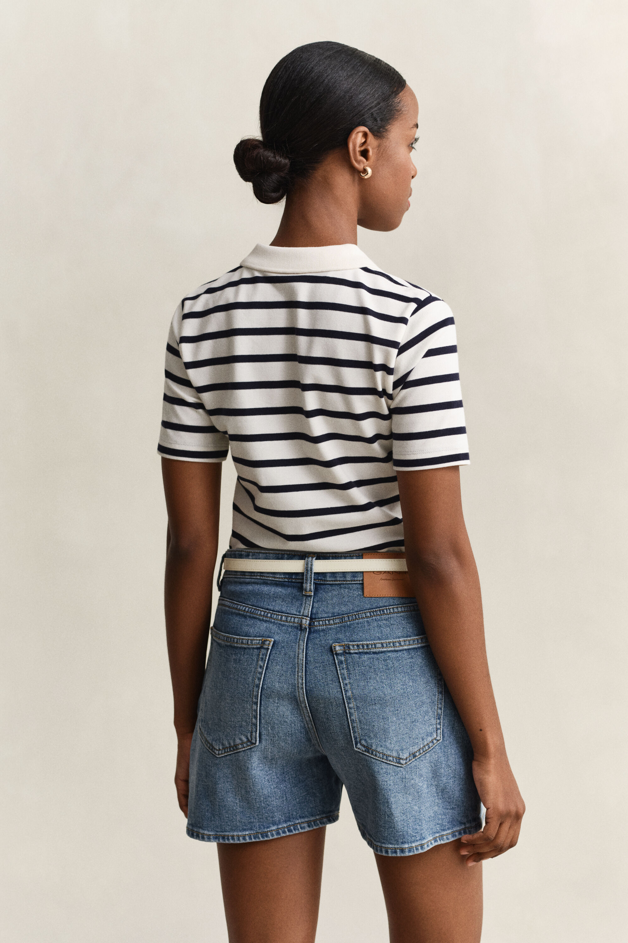 Polo en coton piqué à rayures