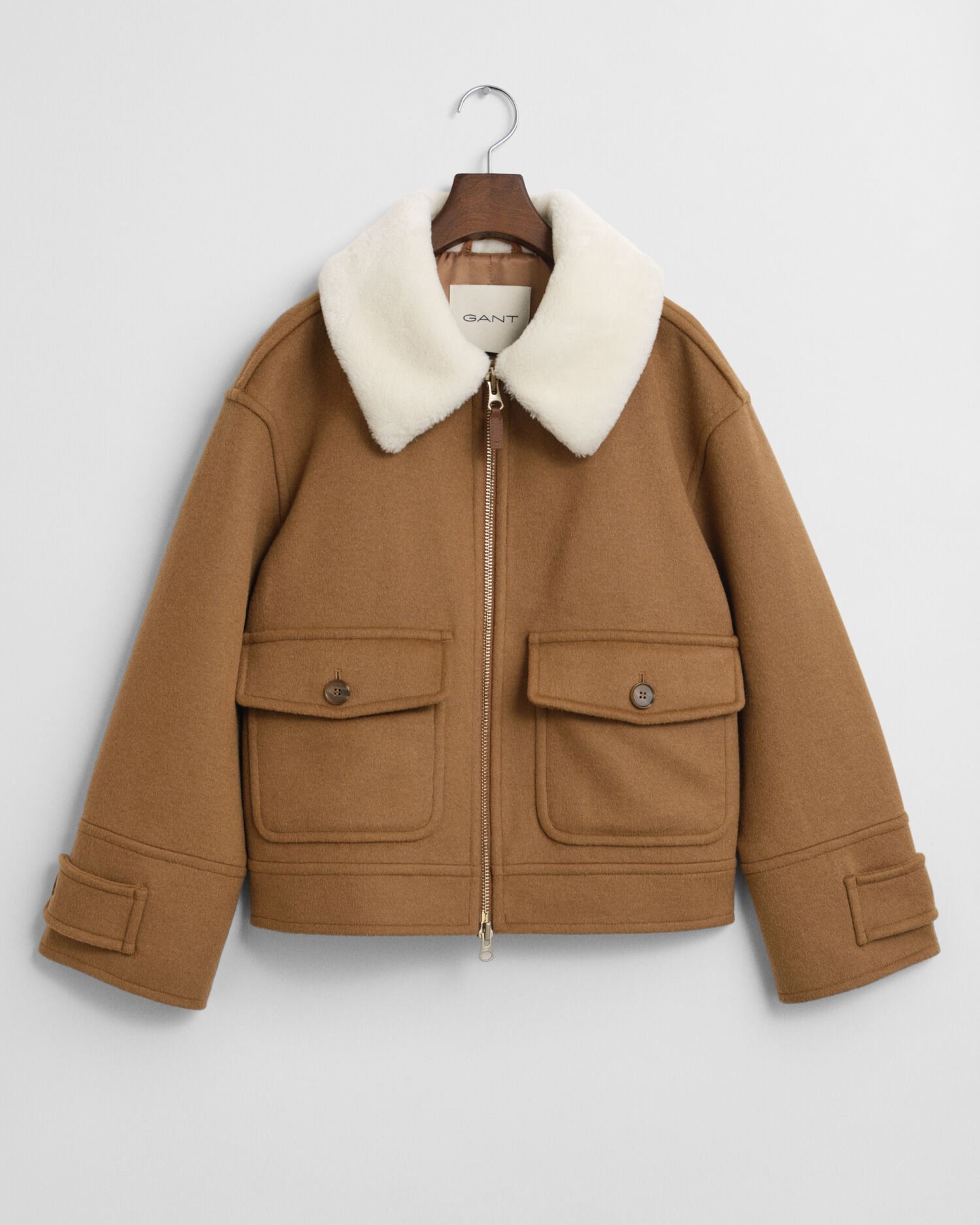 Veste aviateur en laine mélangée