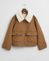 Veste aviateur en laine mélangée