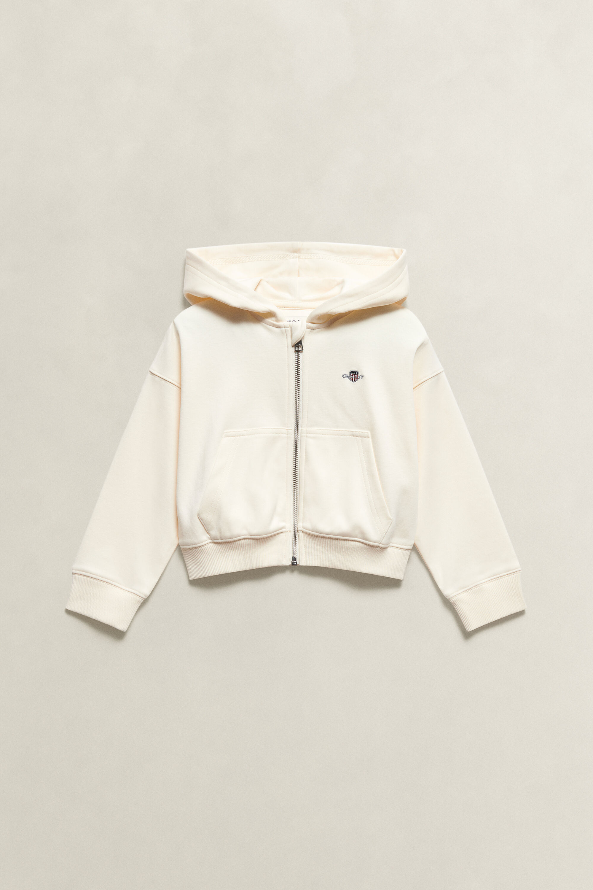 Sweat à capuche court zippé Shield Fille