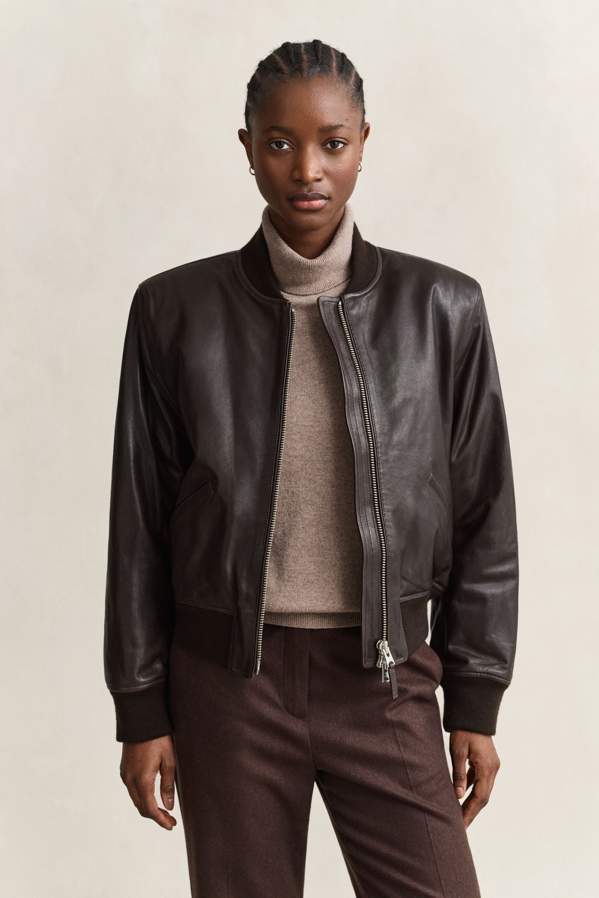 Blouson aviateur en cuir