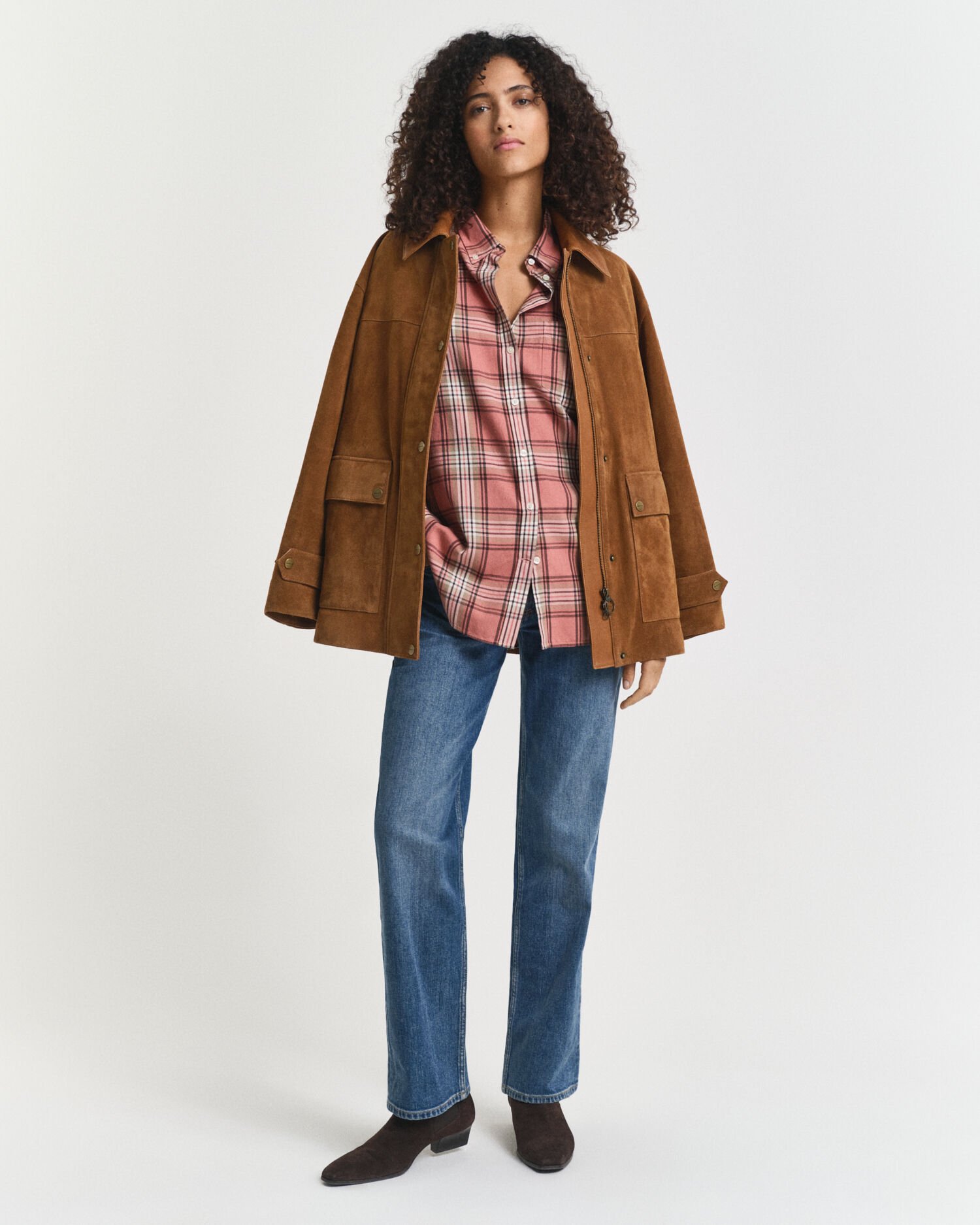 Chemise coupe décontractée en flanelle à carreaux