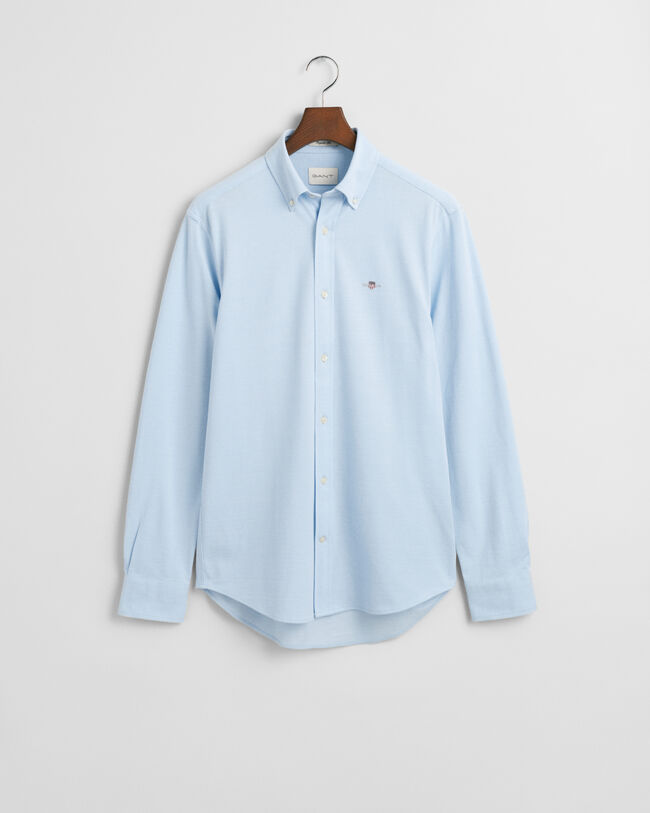 Chemise coupe regular en jersey de coton piqué