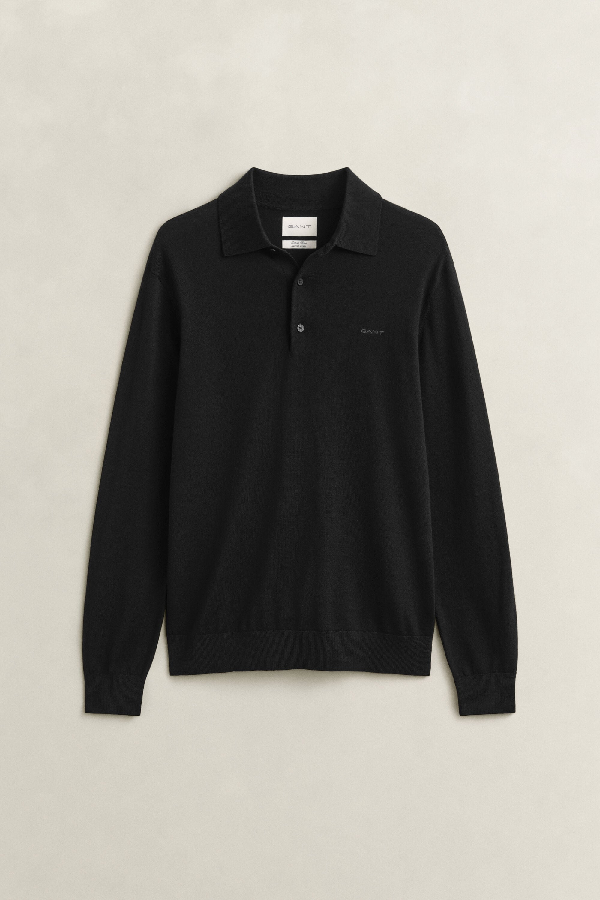 Pull façon polo en laine mérinos extrafine