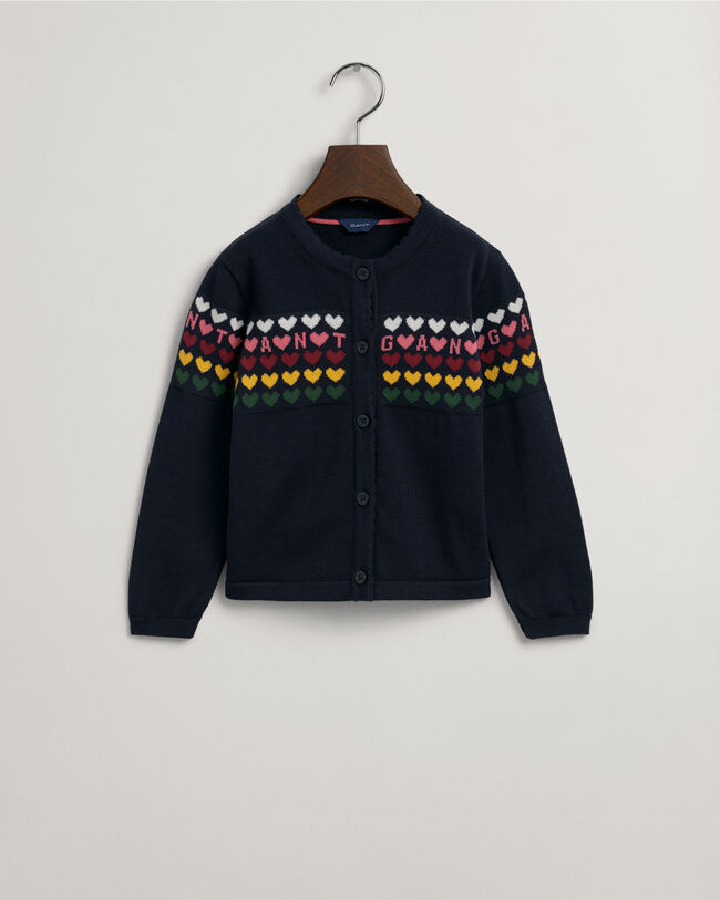 Cardigan en maille à cœurs Girls
