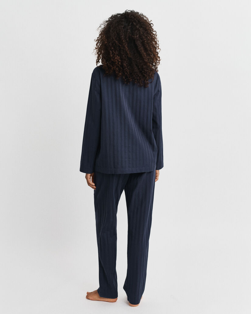 Coffret cadeau pyjama en satin à rayures