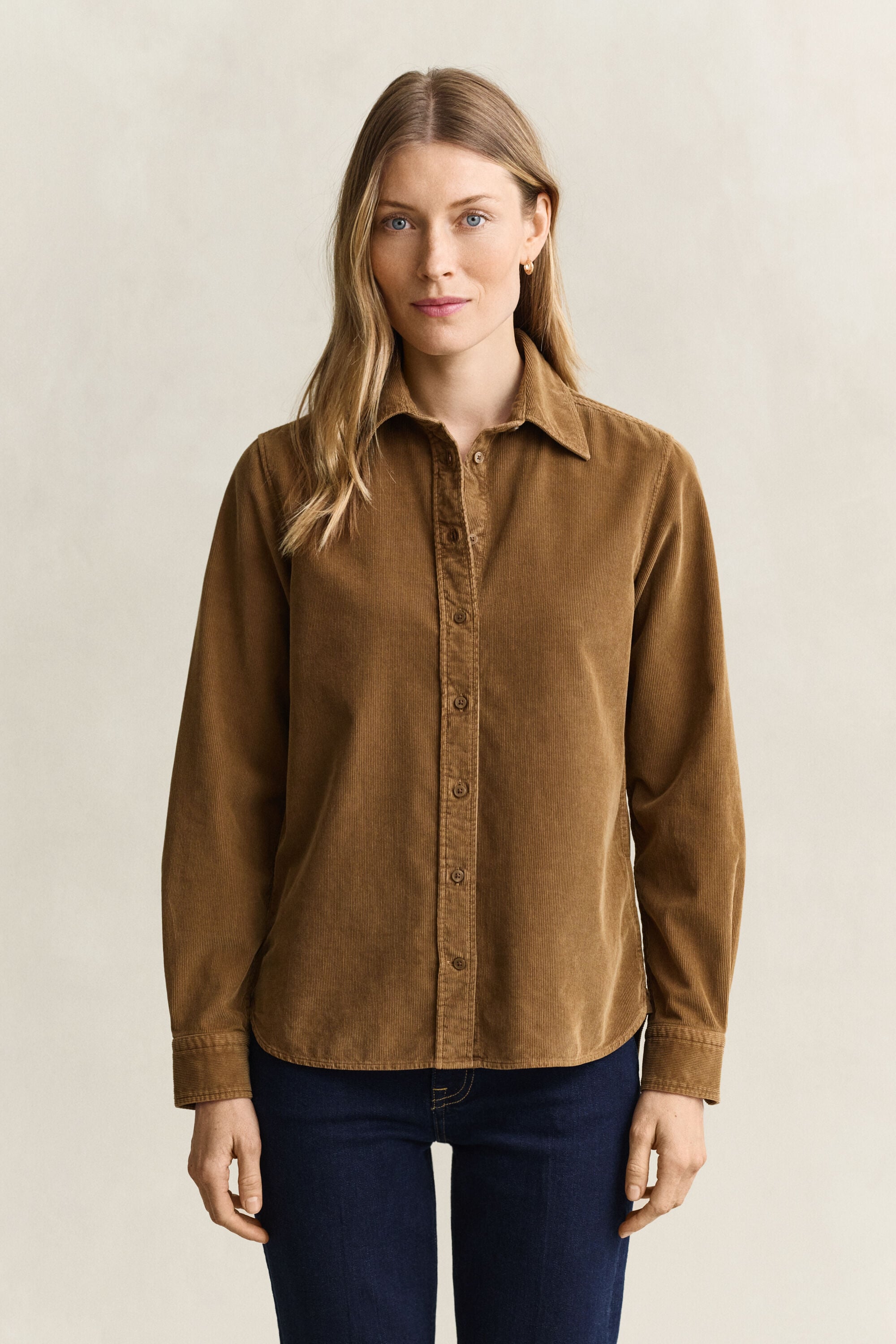 Chemise regular en velours côtelé