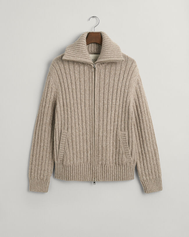 Cardigan zippé en laine