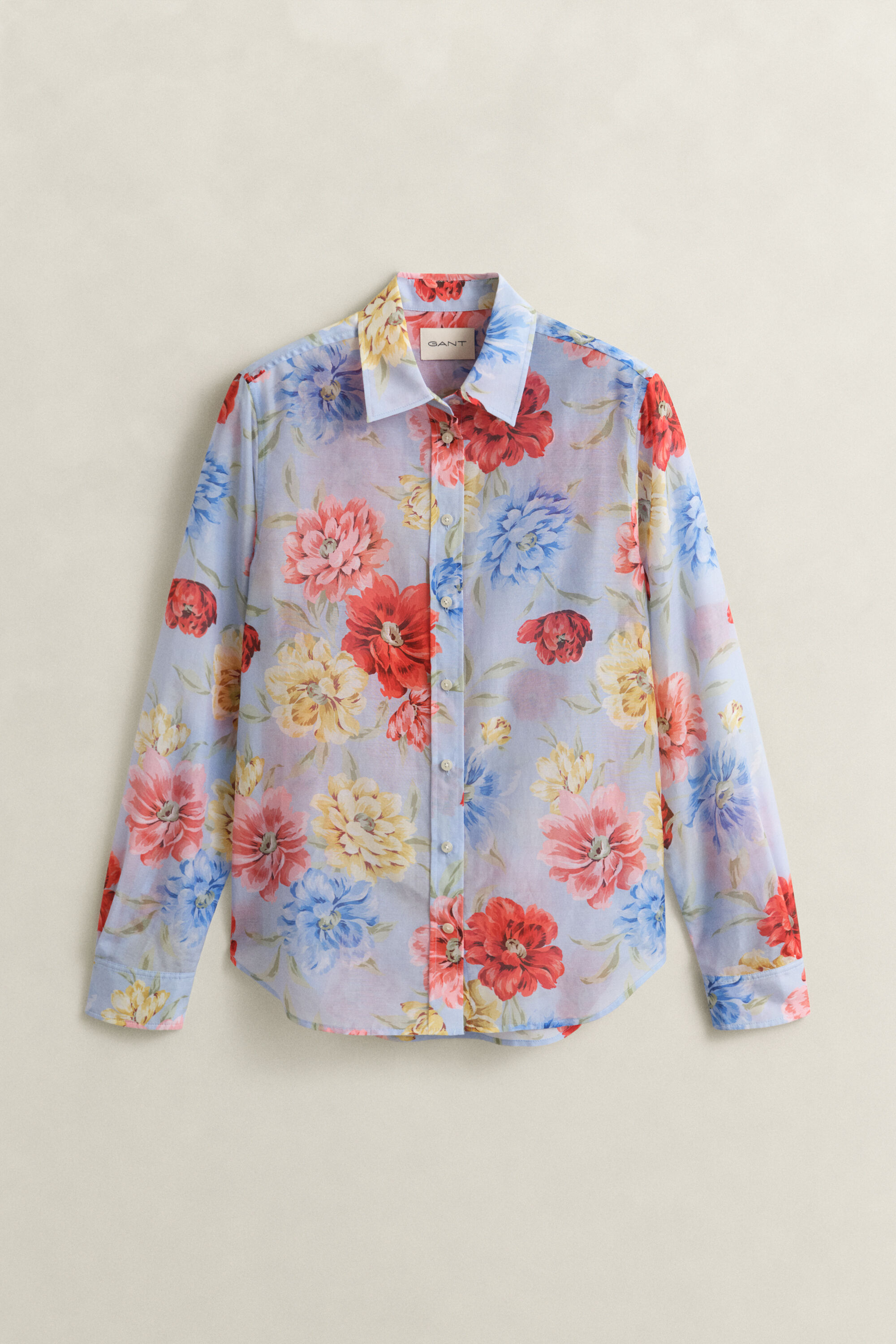 Chemise en coton et soie à fleurs