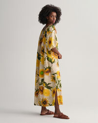 Robe froncée avec imprimé à tournesols