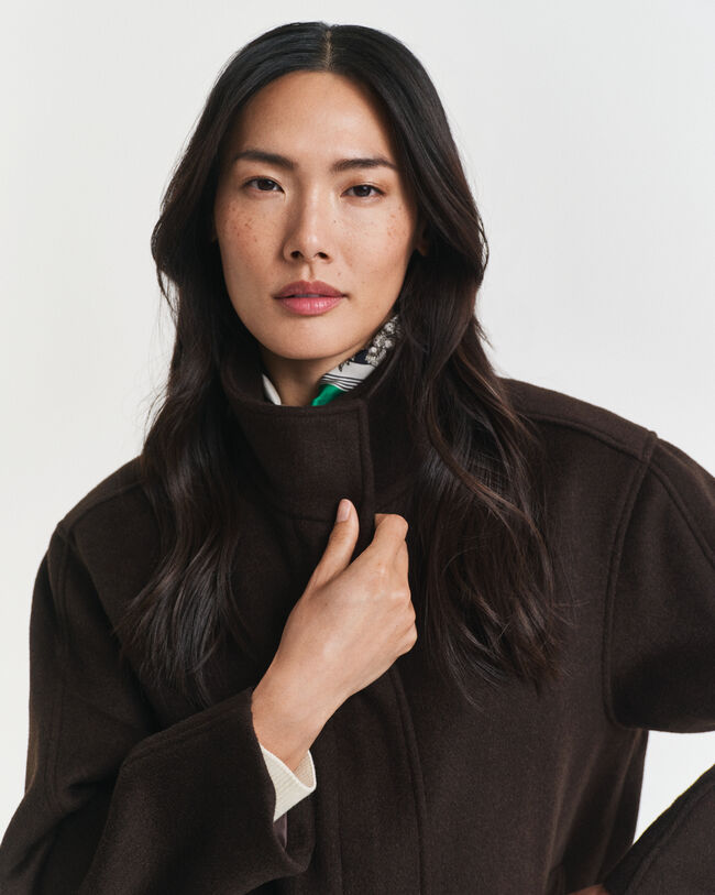 Veste courte zippée en laine