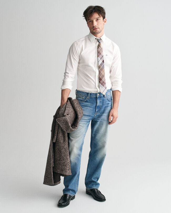 Chemise slim fit en popeline stretch