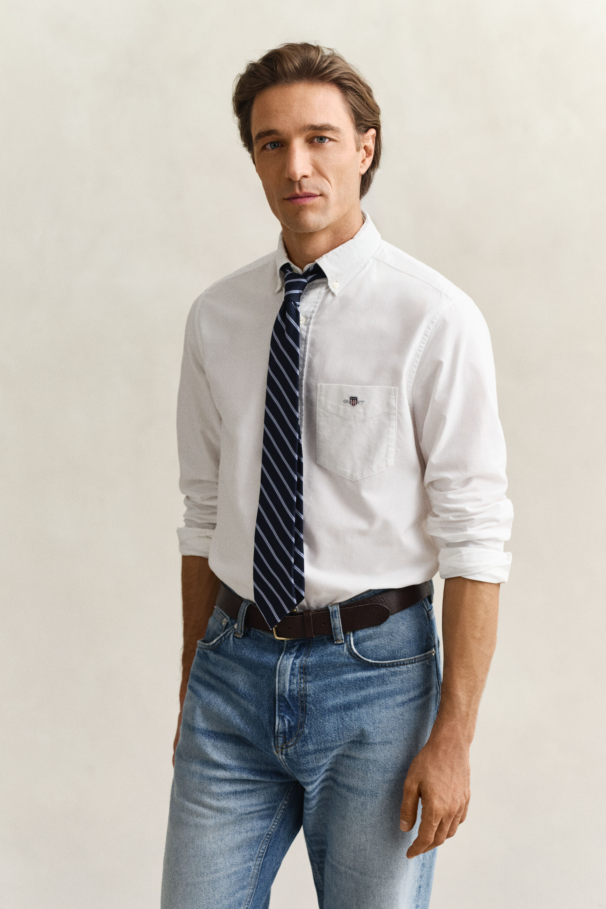 Chemise coupe regular en coton Oxford classique