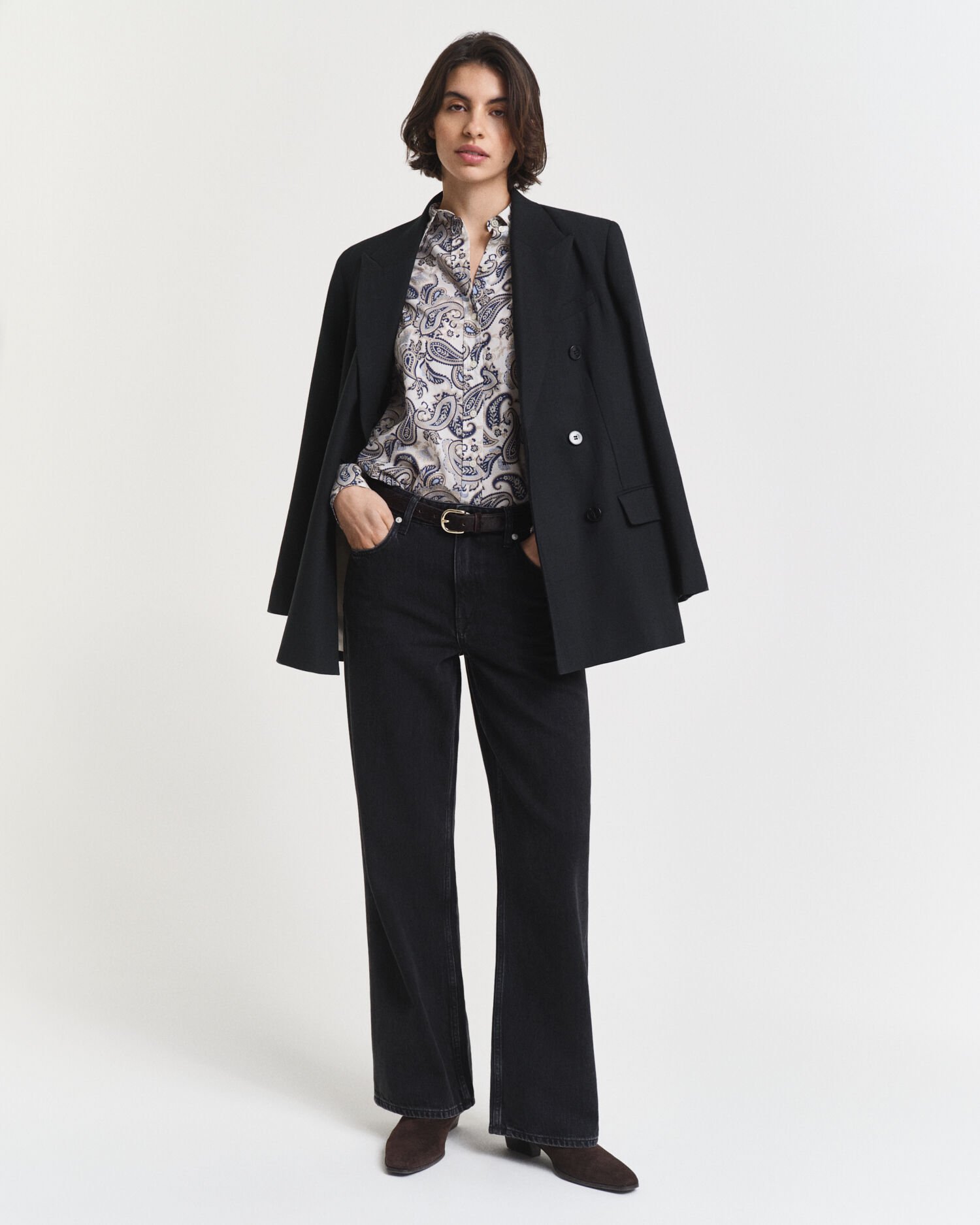 Chemise en voile de coton à motif cachemire