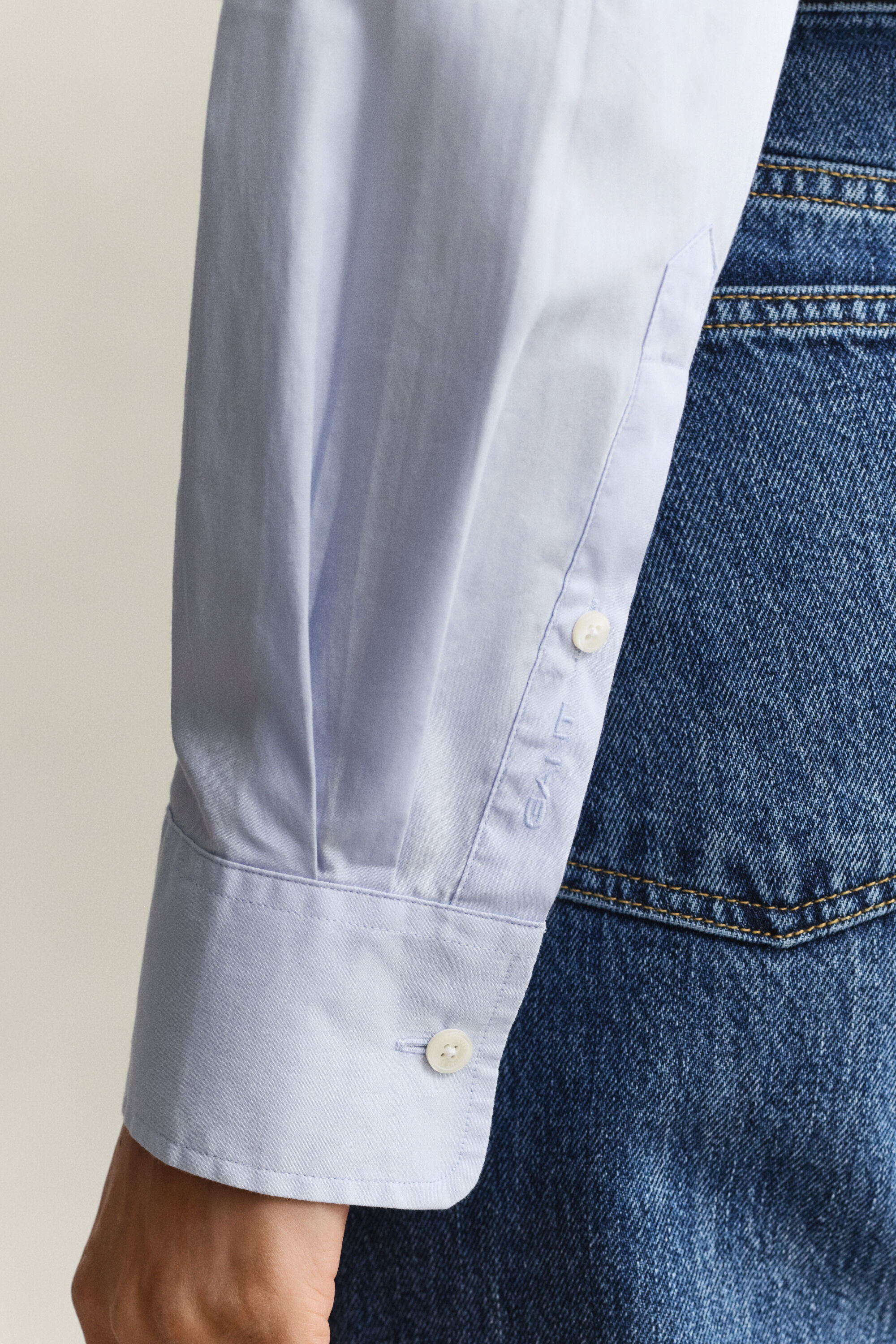 Chemise coupe décontractée en popeline classique