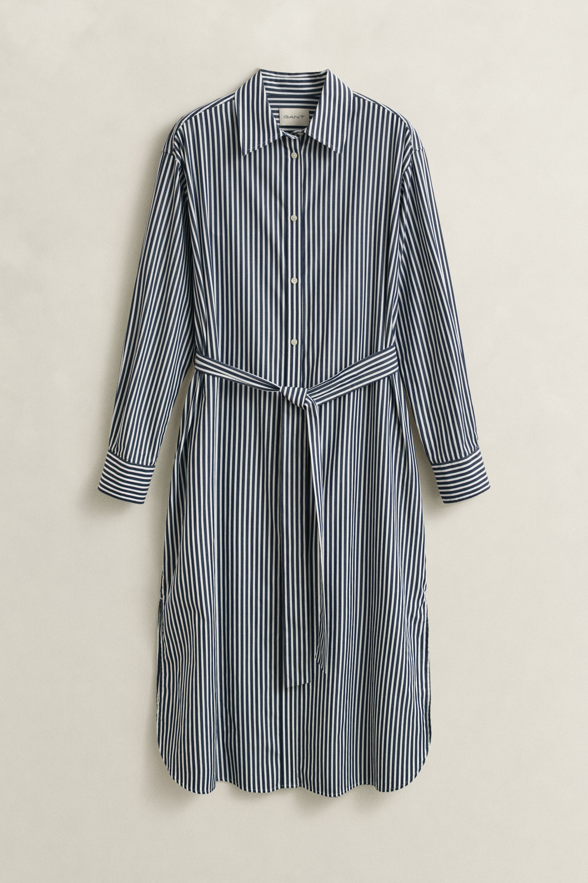 Robe-chemise en popeline à rayures