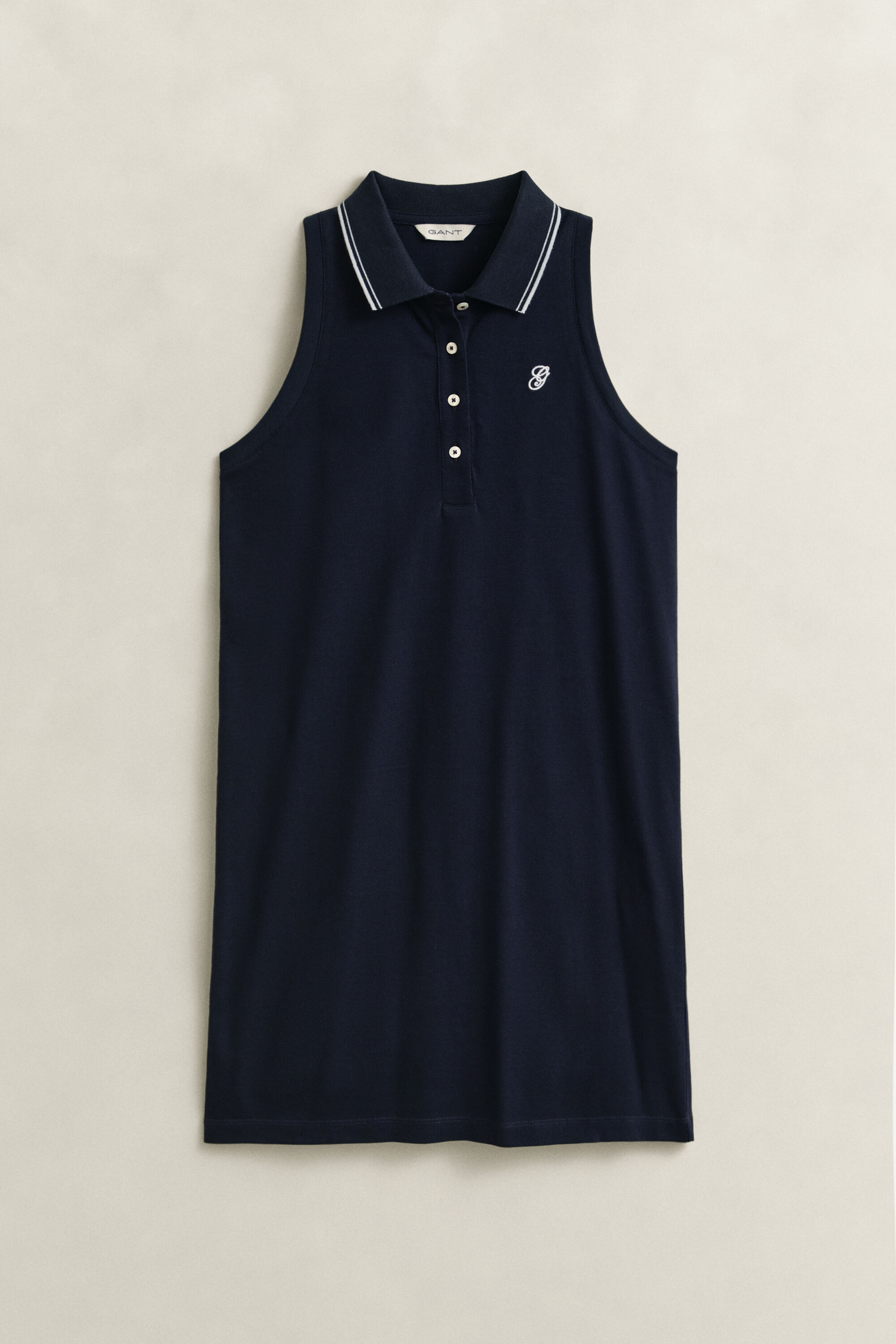 Robe polo sans manches en piqué