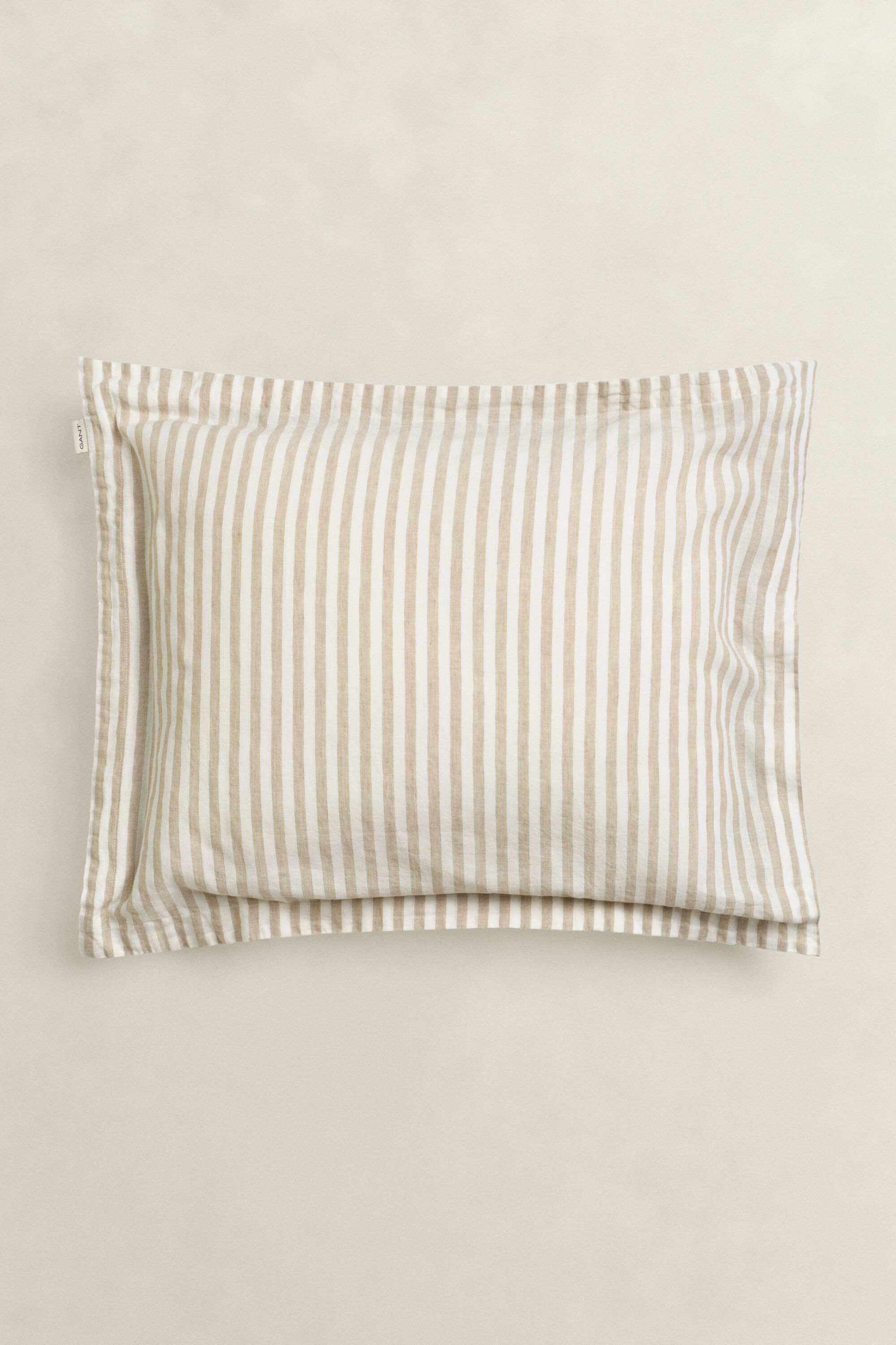 Taie d’oreiller en coton et lin à rayures
