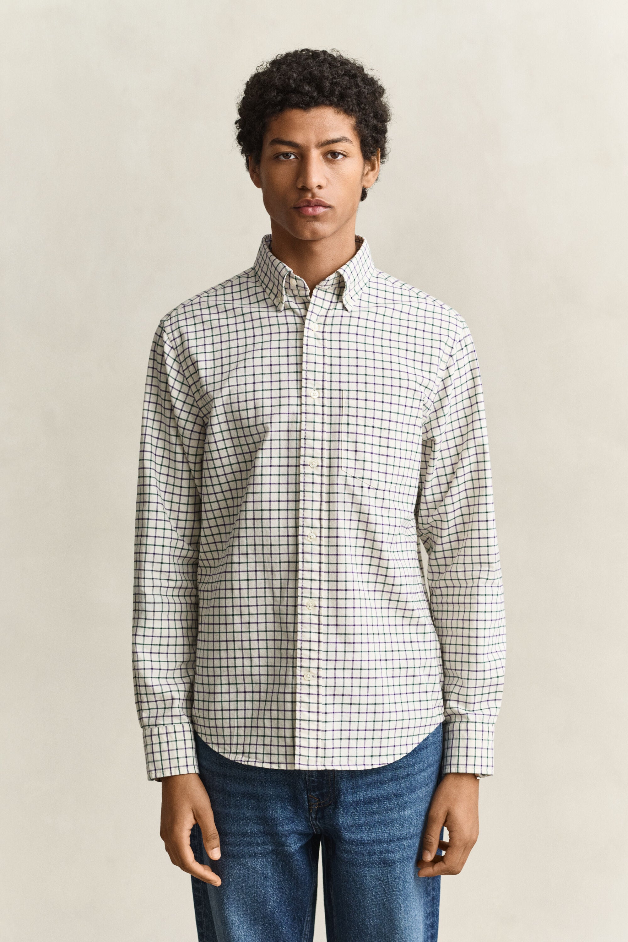 Chemise en coton Oxford à carreaux Archive