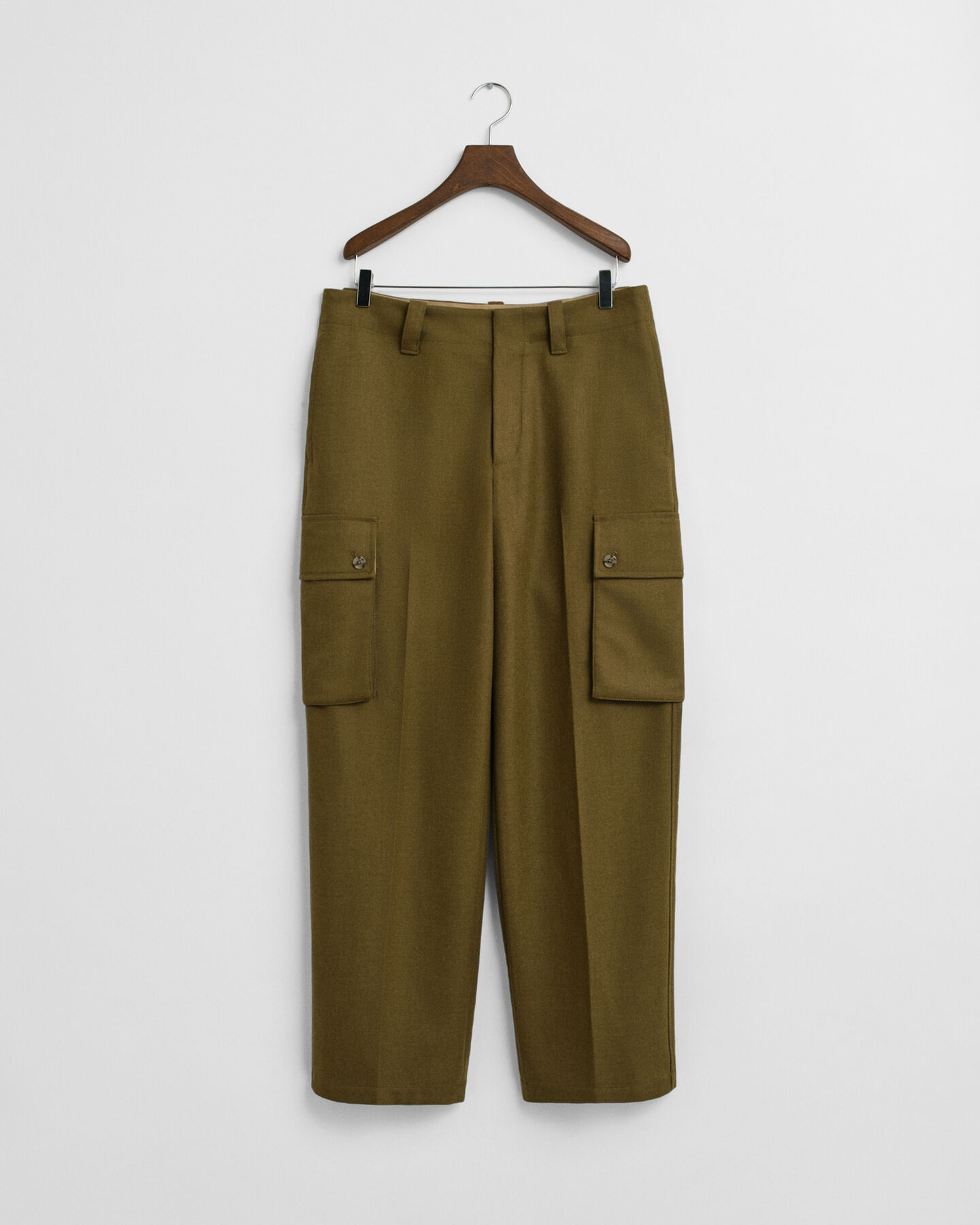 Pantalon cargo coupe décontractée en laine mélangée