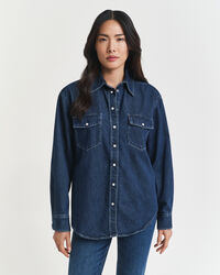 Chemise coupe décontractée en denim à poches