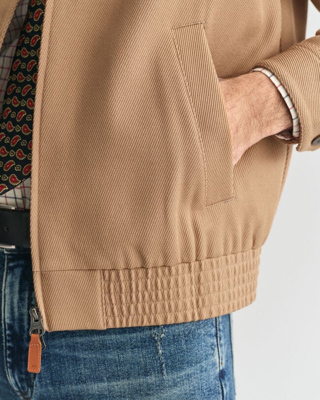 Veste Harrington en laine m&eacute;lang&eacute;e