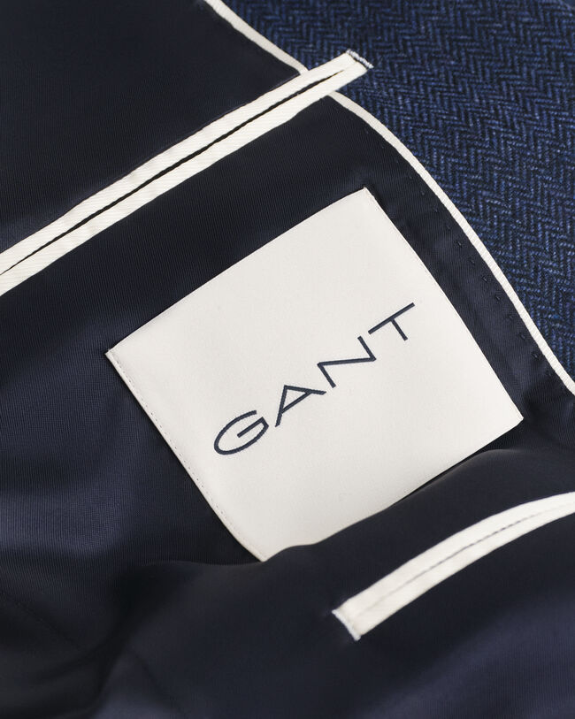 Veste de costume coupe slim en flanelle à chevrons