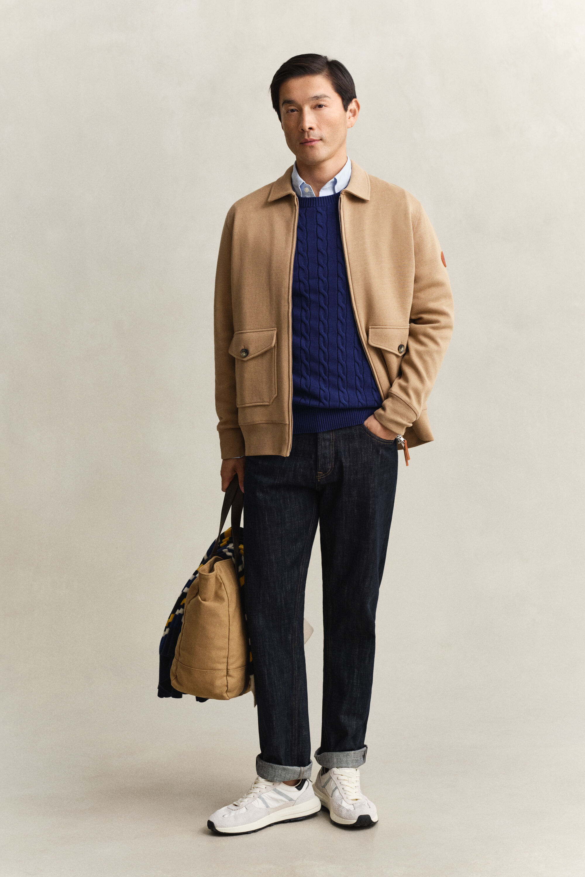 Sweat-shirt zippé en jersey romanite