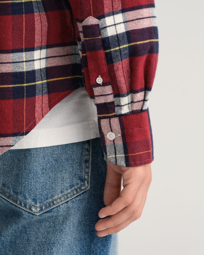 Chemise regular fit en flanelle &agrave; carreaux
