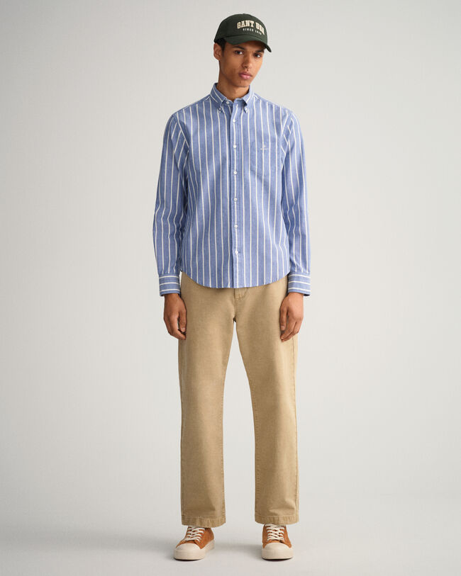 Chemise regular fit en coton Oxford à larges rayures
