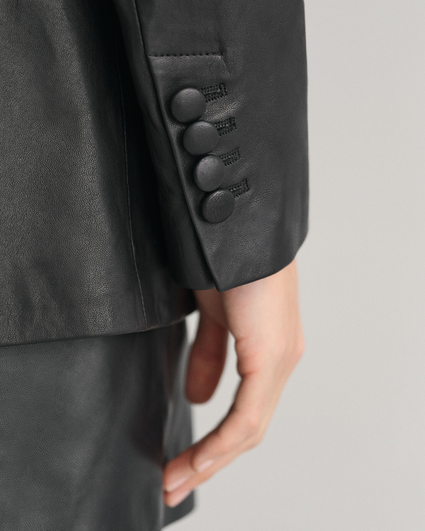 Veste blazer regular fit en cuir