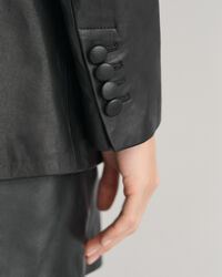 Veste blazer regular fit en cuir