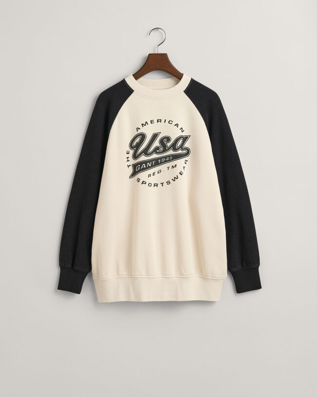 Sweat-shirt ultra-ample en colour-block Logo