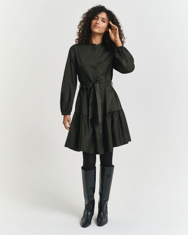 Robe en satin de coton à manches longues