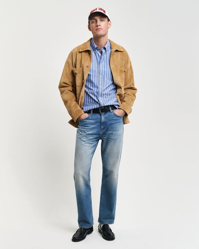 Chemise relaxed fit &agrave; rayures Heritage Poplin