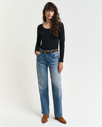 Haut à encolure dégagée et manches longues