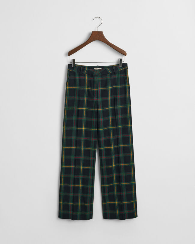 Pantalon de costume à jambes droites et carreaux