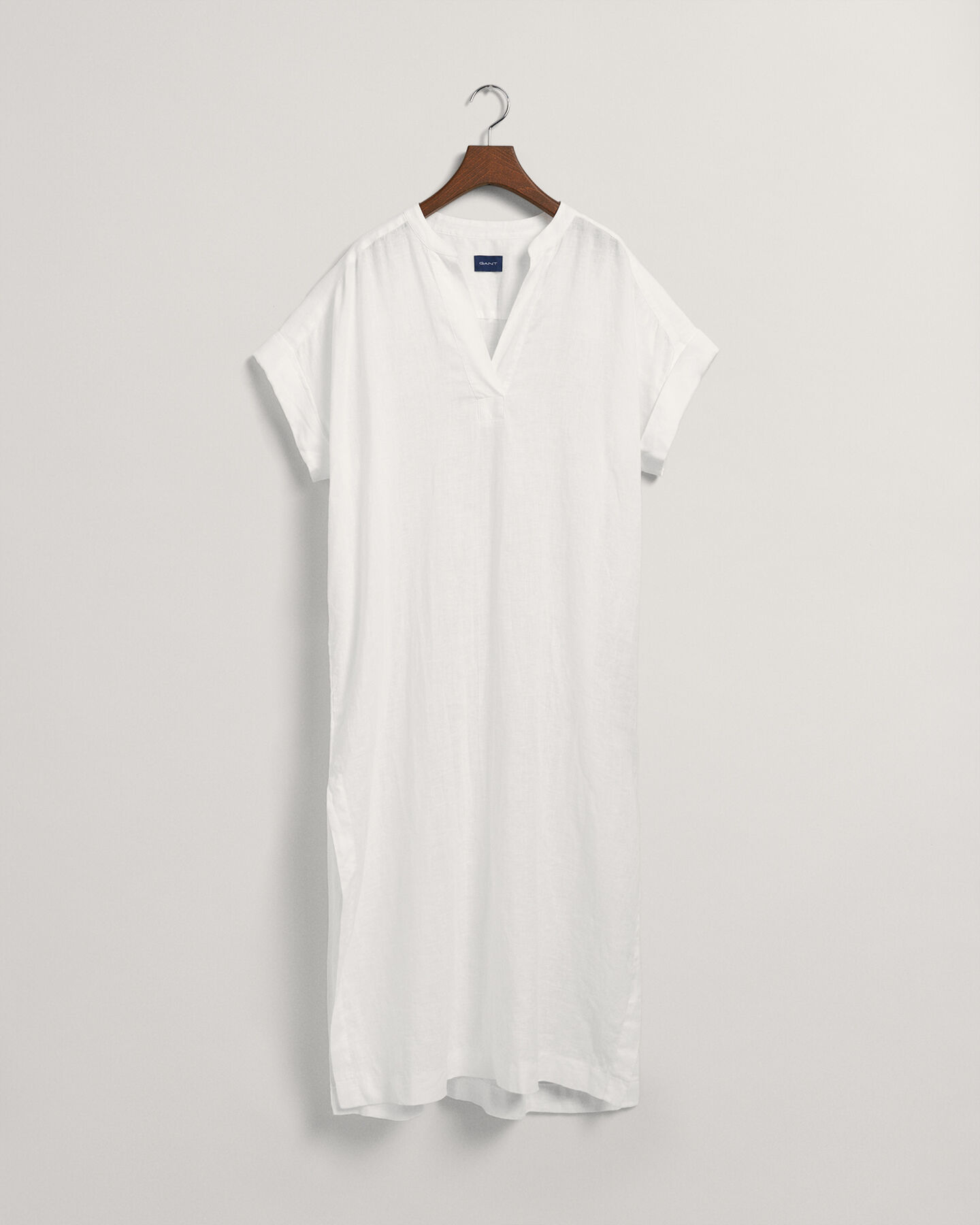 Caftan en lin &agrave; manches courtes