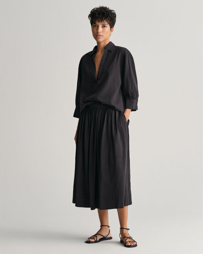 Chemise relaxed fit &agrave; rayures Seersucker Popover