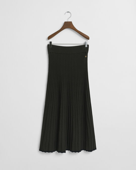 Jupe en maille côtelée contrastante