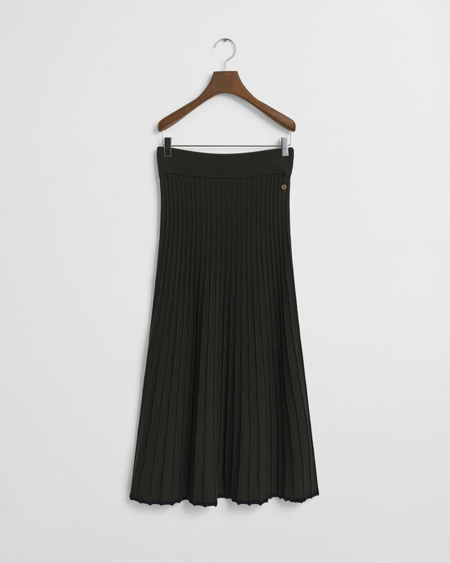 Jupe en maille côtelée contrastante