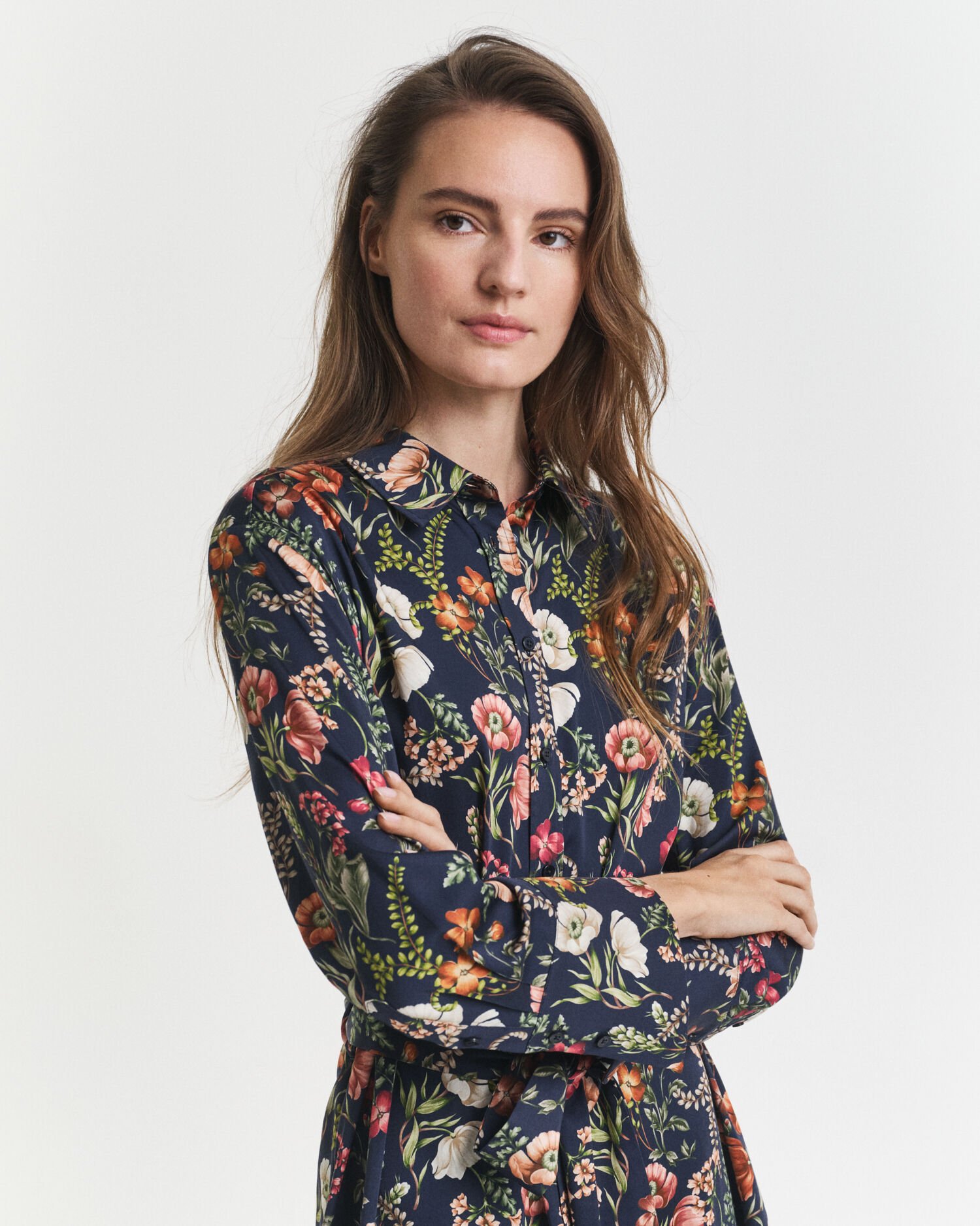 Robe-chemise en viscose à imprimé floral