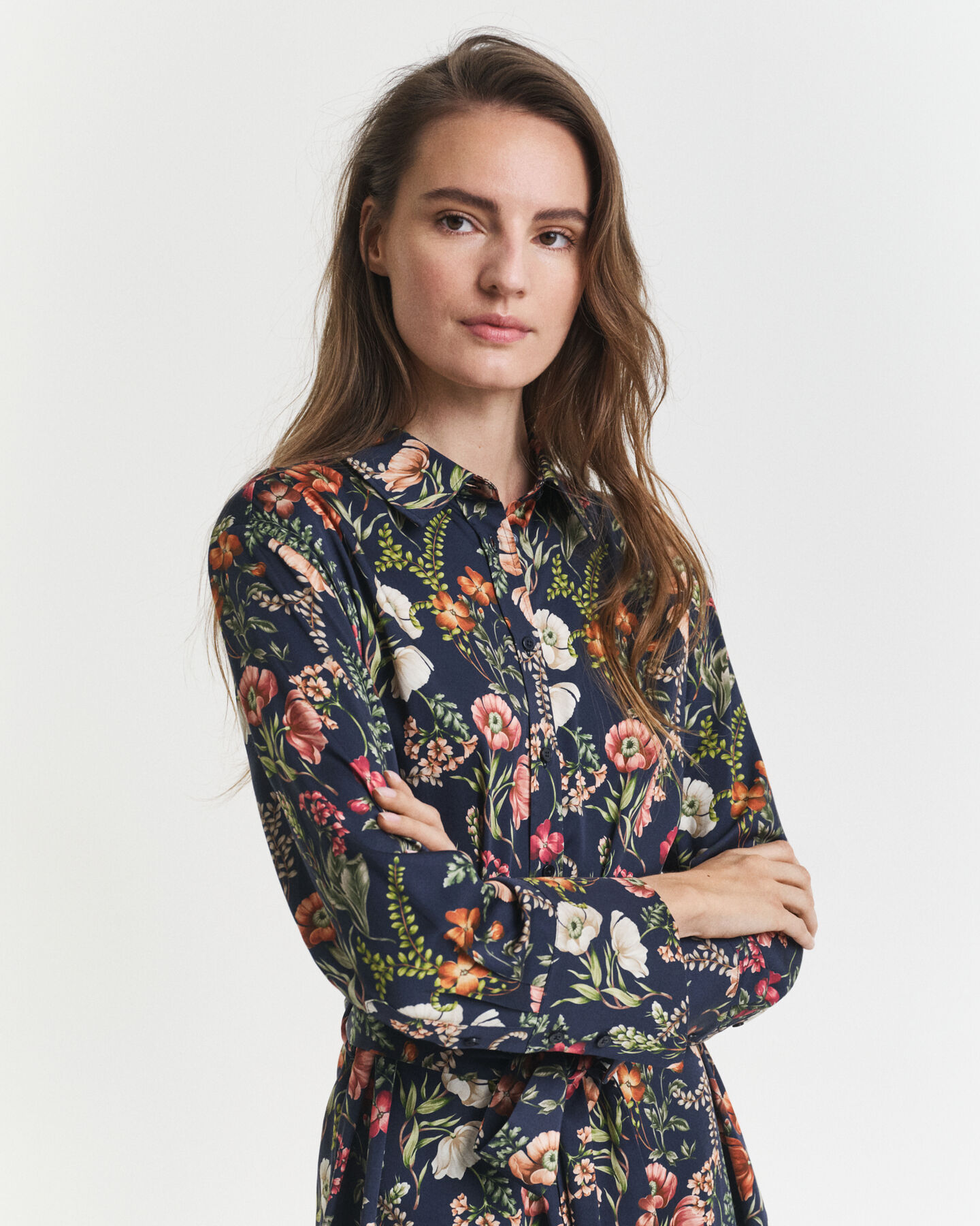 Robe-chemise en viscose à imprimé floral