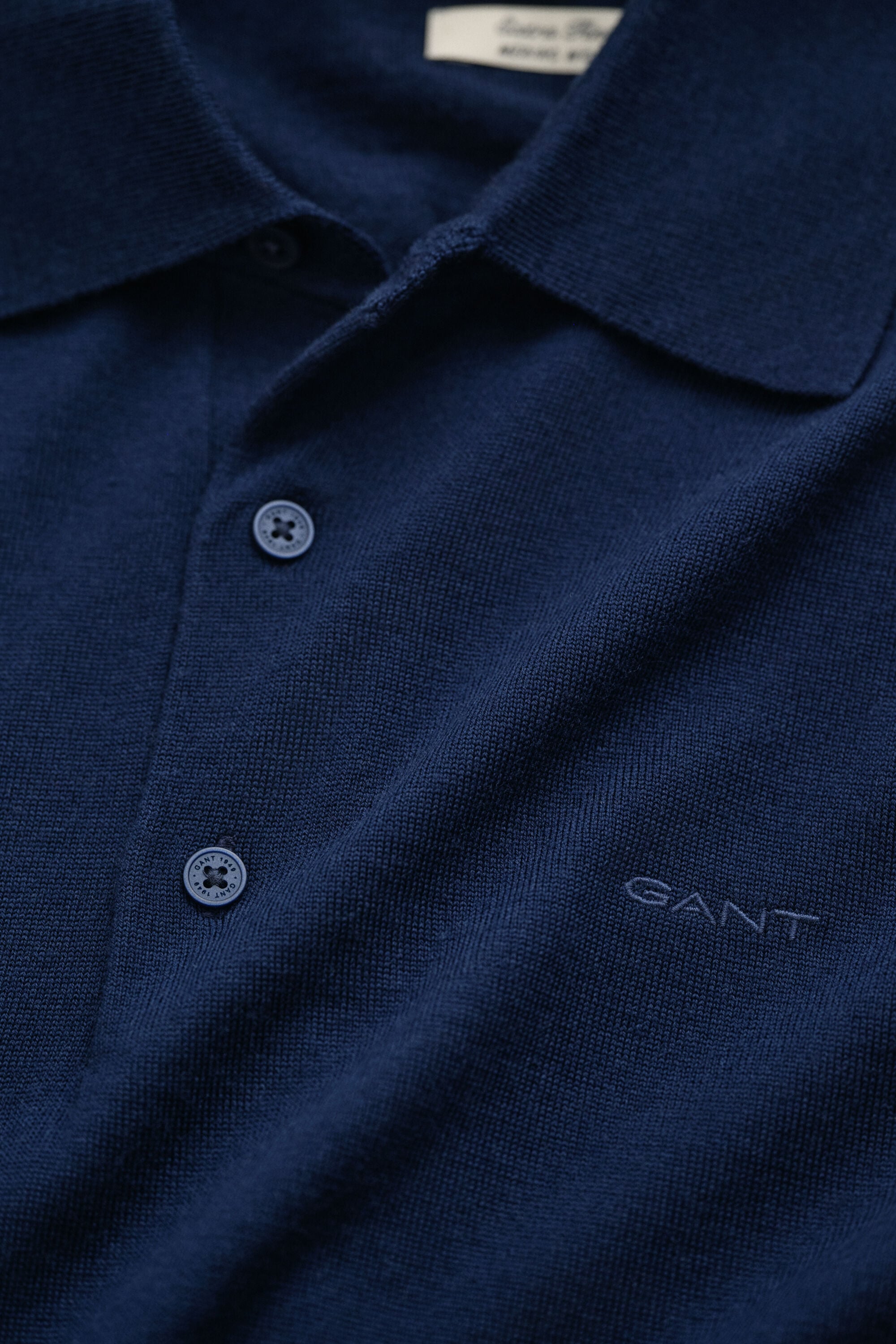 Pull façon polo en laine mérinos extrafine