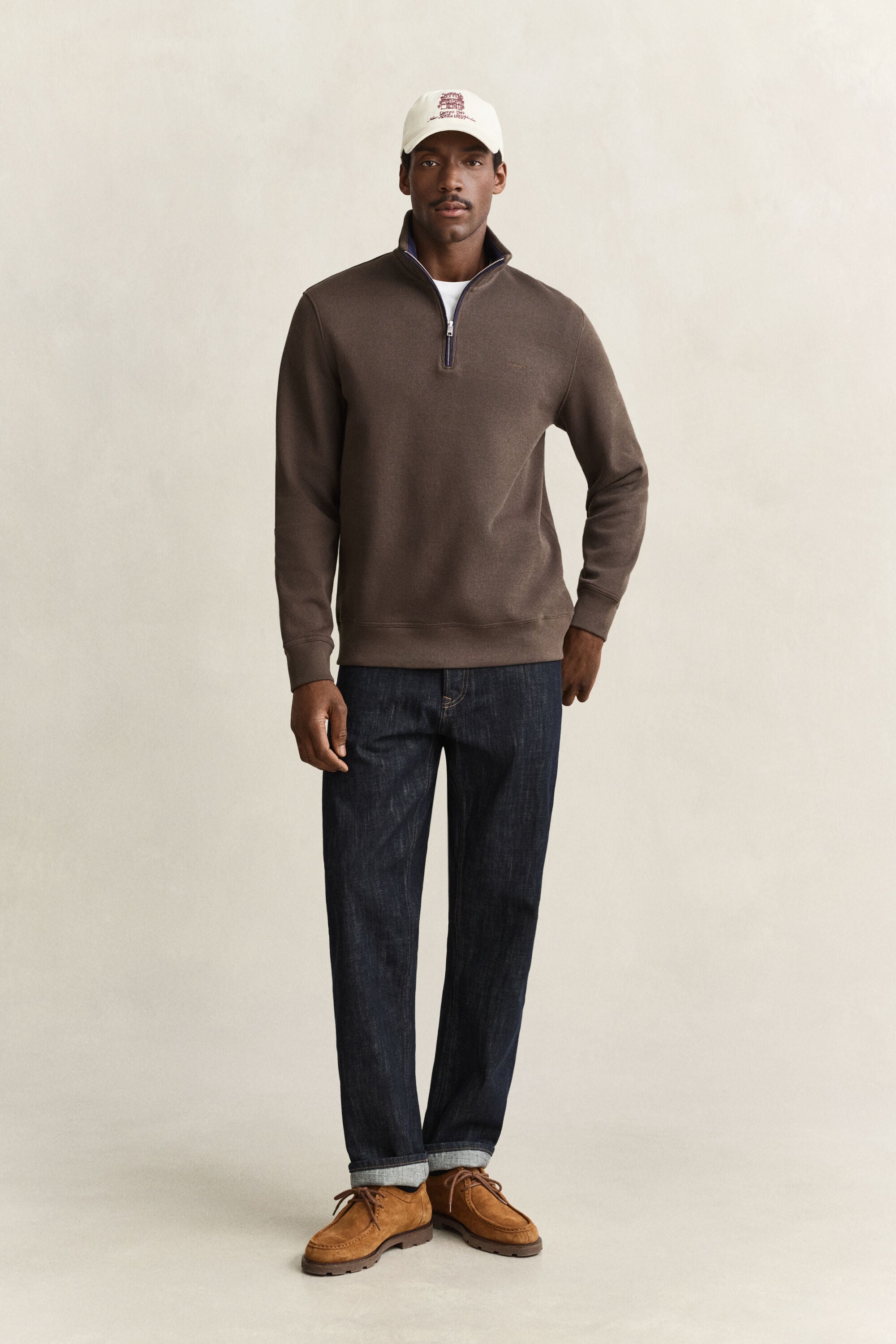 Sweat-shirt à demi-zip Sacker Rib