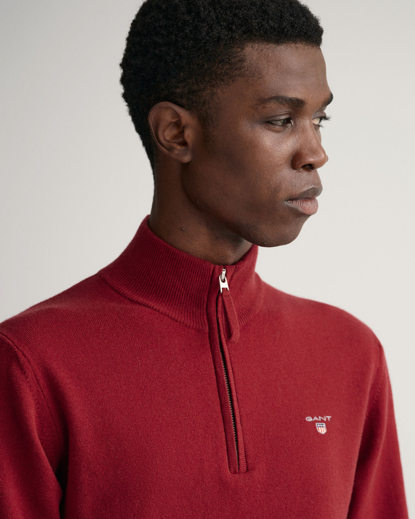 Pull en laine d'agneau ultrafine à demi-zip