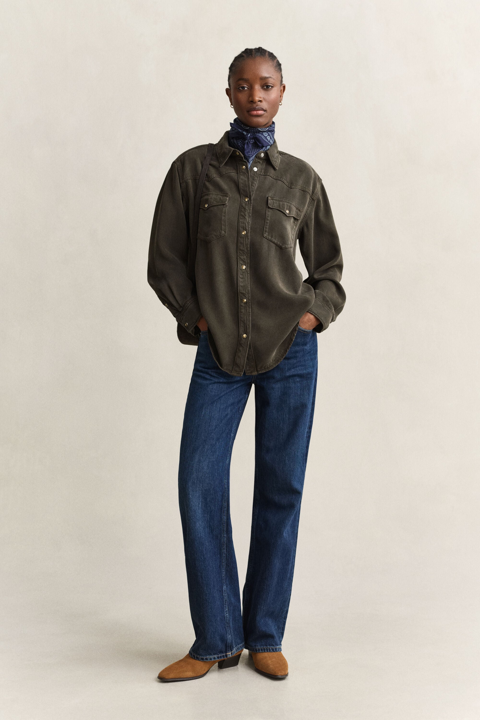 Chemise style ranger en sergé de denim
